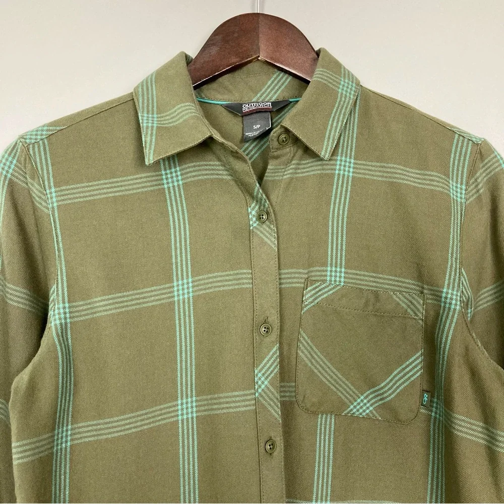 Outdoor Research Cedar Cove Tunic Top Women’s Size S Plaid Button Up Lightweight - Picture 4 of 9